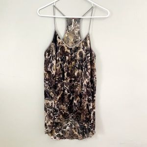 [Free People] High Low Tunic Tank Mesh Floral Lace